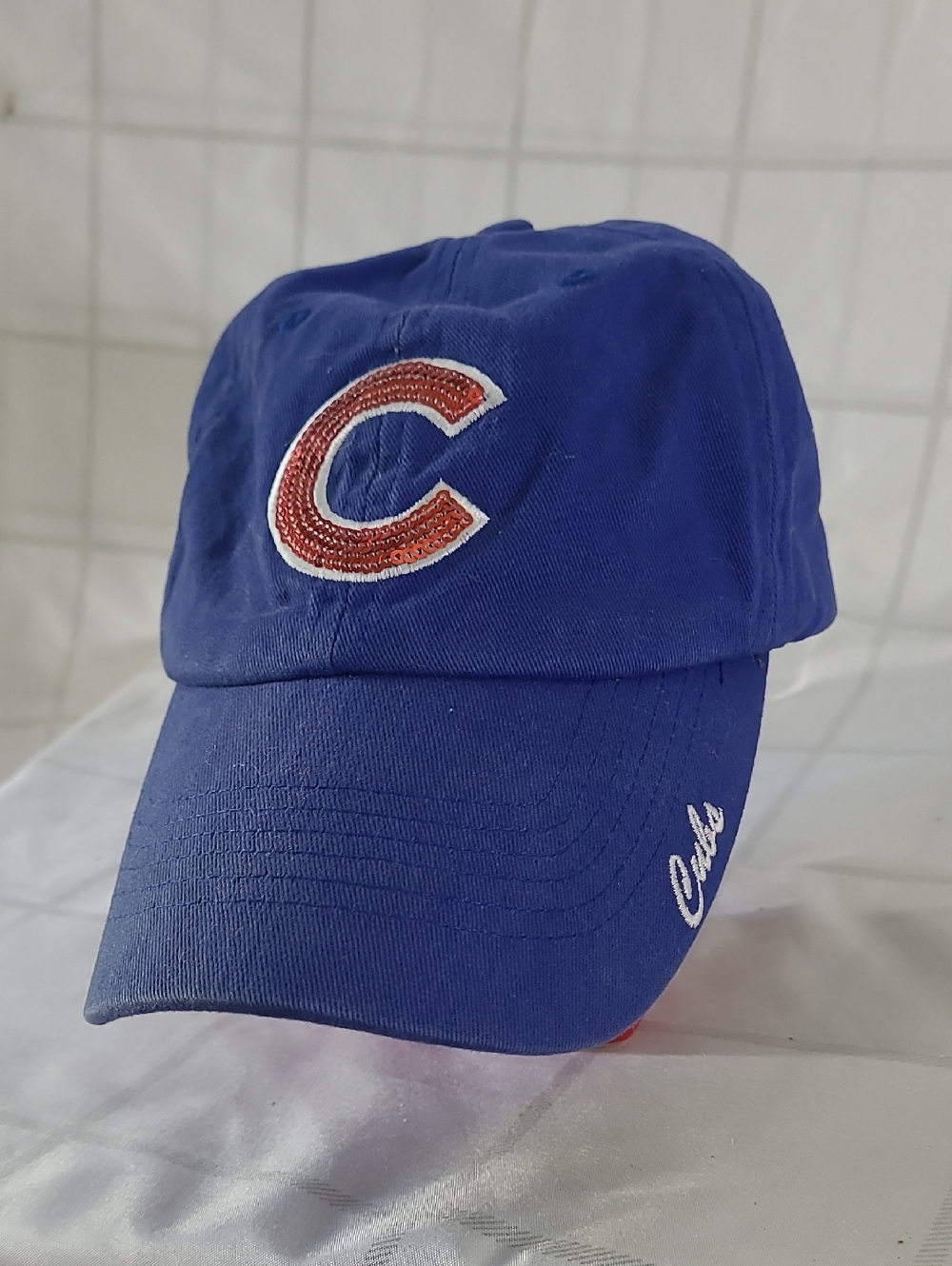 Chicago Cubs Genuine Merchandise Royal Blue Cap Sequin Logo Interior Label